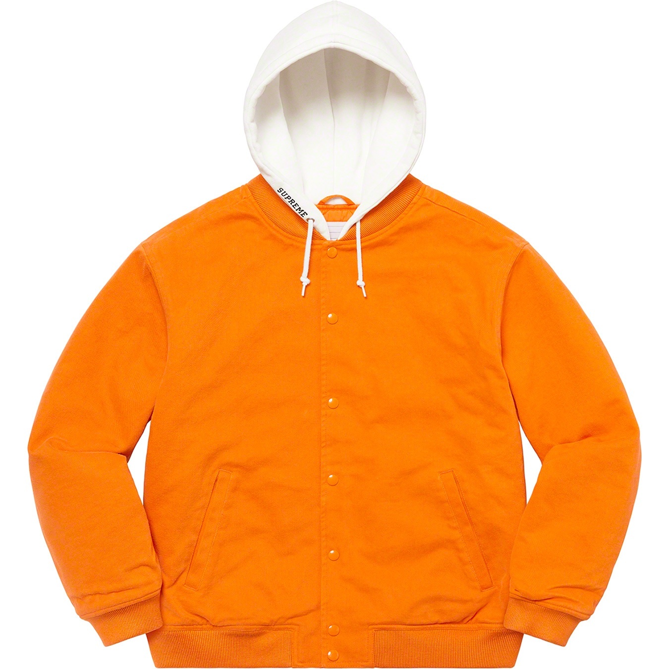 Hooded Twill Varsity Jacket view 2